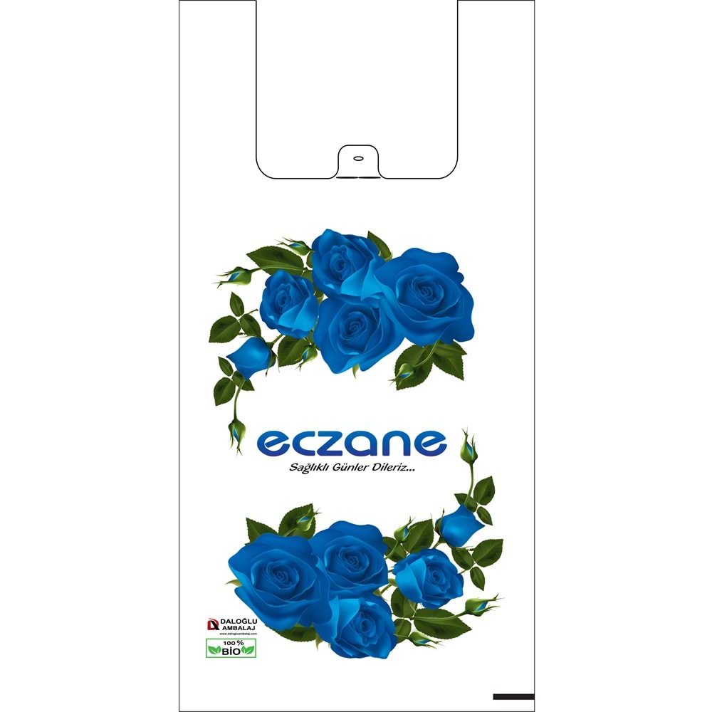 Bio Poşet Mavi Gül Temalı Atlet 30X60