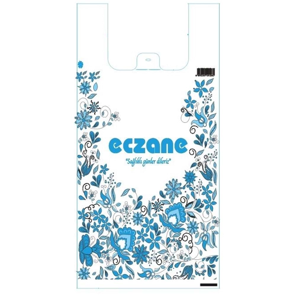 Bio Poşet Mavi Sarmaşık Temalı Atlet 30X60